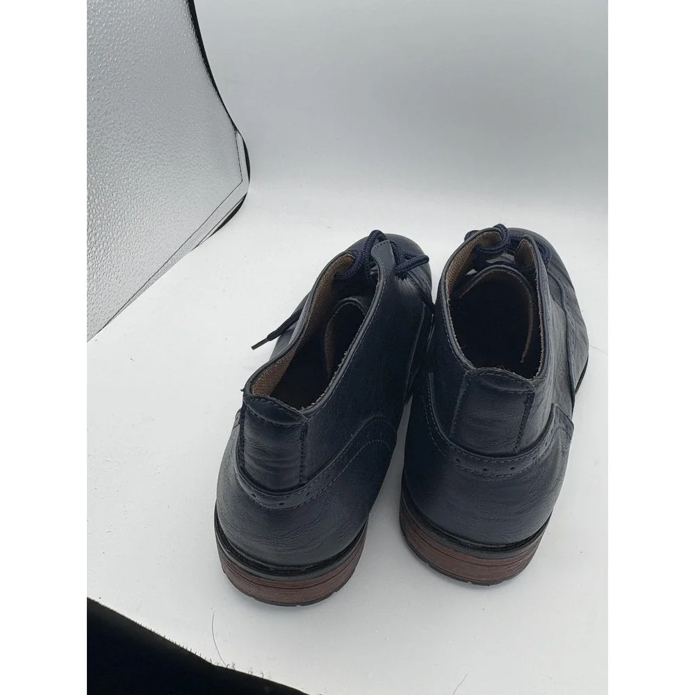 Mecca Boots Mens Size 12 Blue Faux Leather Chukka Wingtip Ankle Dress Casual